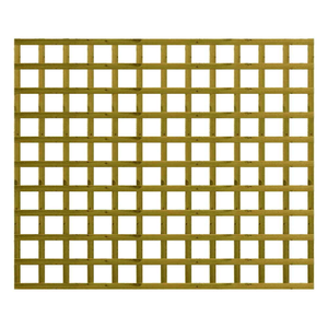1.83M x 1.5M Traditional Square Trellis Panel - Pressure Treated Green/Natural