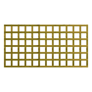 1.83M x 0.9M Traditional Square Trellis Panel - Pressure Treated Green/Natural