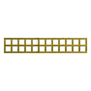 1.83M x 0.3M Traditional Square Trellis Panel - Pressure Treated Green/Natural