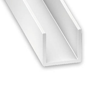 White PVC U-Shaped Squared Profile - 12mm x 10mm x 2m*