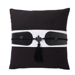 Paloma - Handcrafted Tassel Chic Black Cushion 50x50cm