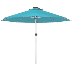Outsunny 3m Parasol, with Solar-Powered LED Lights - Blue