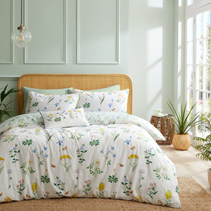 RHS Botanical Cottage Garden Double Duvet Set White