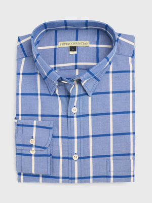 Blue Window Pane Check Shirt