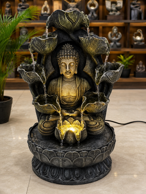 Calmness Buddha Tabletop Water Feature 56cm Tall Indoor Fountain Unique Colour