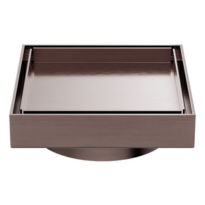 130mm Square Tile Insert Floor Waste 100mm Outlet Brushed Bronze [297132]