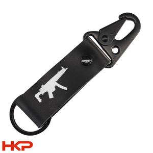 HKP Leather Key Chain -  MP5 - Black and Silver