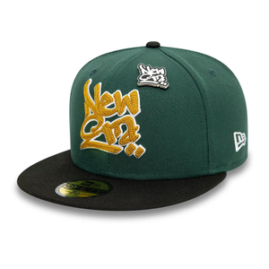 New Era Front Script Dark Green & Black 59FIFTY Fitted Cap