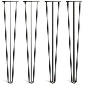 Pack of 4 - 71cm Black 3-Rod Hairpin Legs