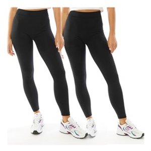 Board Angels Womens Two Pack Plain Leggings Black