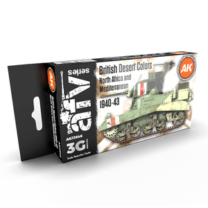 AK Interactive 11646 British Desert Colours N.Africa/Med 3G Acrylic Paint Set
