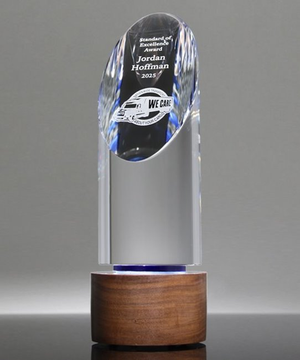 Azure Crystal Slant Cylinder Award