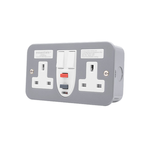 Click CLRCDP036 Metal Clad 2 Gang Type A Passive RCD Switched Socket