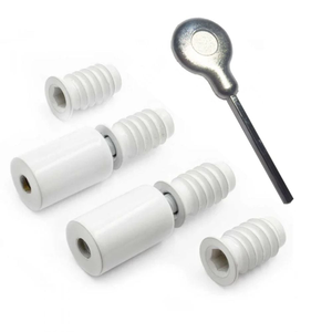 SDS Sash Window Stop Set includes 2 Stops & 4 Ferrules and 1 Key White