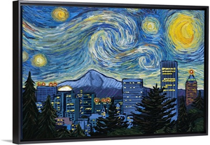 Portland, Oregon - Starry Night City Series