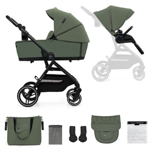 Kinderkraft YOXI 2-in-1 Pram & Stroller Bundle - Mystic Green