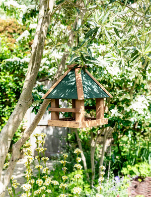 Littleworth Bird Feeder - Pine Wood, Olive