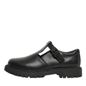 KP85 Junior Girls Amelia T-Bar Shoes Black