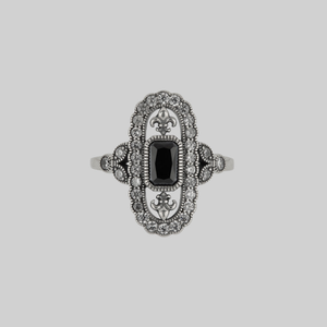 VANYA. Vampesque Black Onyx Ring - Silver - Silver / XSmall