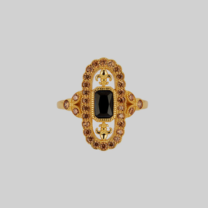 VANYA. Vampesque Black Onyx Ring - Gold - Gold / Small