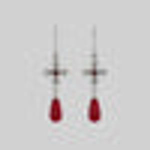 CRIMSON. Medieval Garnet Hoop Earrings - Silver - Silver