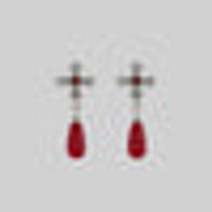 CRIMSON. Medieval Garnet Stud Earrings - Silver - Silver