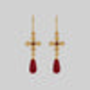 CRIMSON. Medieval Garnet Hoop Earrings - Gold - Gold