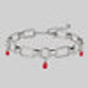 MALEVOLENT. Red Glass Droplet Chunky Chain Choker - Silver