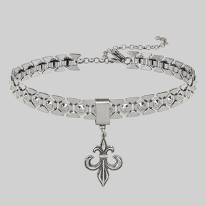 VOW. Fleur de Lis Charm Choker - Silver - Silver
