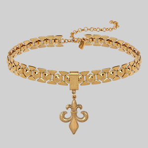 VOW. Fleur de Lis Charm Choker - Gold - Gold