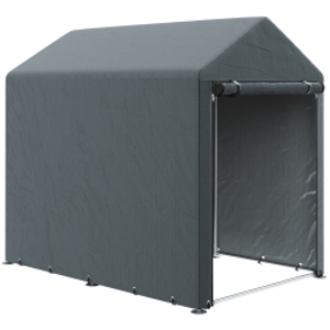 Outsunny 179 x 120cm Temporary Garden Shed, with Weather-resistant Plastic Cover and Accessories - Dark Grey