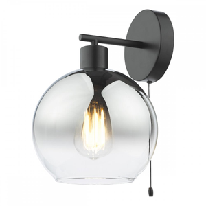 LYC0722 Lycia Wall Light Matt Black and Smoked Ombre Glass