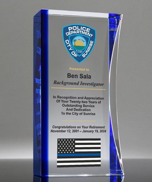 Distinguished Law Enforcement Crystal Service Award