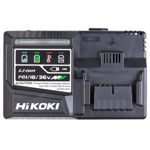 Hikoki Charger 14.4V/18V/36V USB For BSL14xx/ BSL18xx/ MV series Multi Volt Compatibility Bare Unit | UC18YSL3