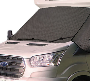 Premium Insulated Thermal Windscreen Cover - Short Arm Mirror Motorhomes - Black