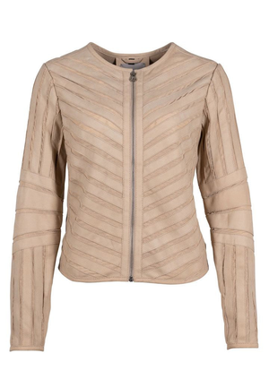 Tila Rf Leather Jacket, Beige (XXXL)