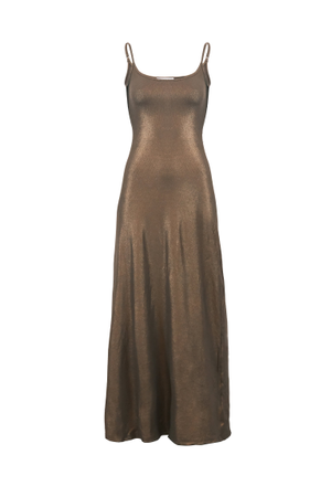 Kimber Brown Metallic Maxi Dress (XXL)
