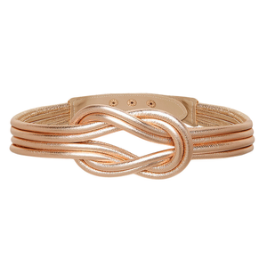 Knot Leather Belt - Metallic Gold (XL)