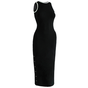 Ola Organic Cotton Midi Dress In Black (S)