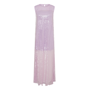 Sequined Sheer Gown In Wisteria Purple (S)