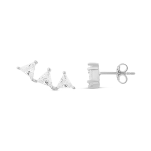 Three Stone Triangle Crawler - Silver (S)