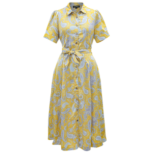 Graphic Print Satin Shirt Dress (S)