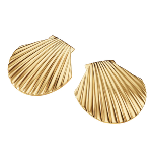 La Mer Shell Earrings Gold (one size)