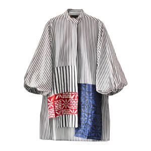 Shero Tunic - Black And White Stripes (M)
