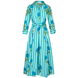 Cotton Marigold Dress In Turquoise (M)