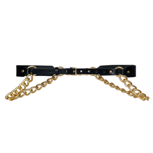 Double Chain Slim Leather Belt (M)