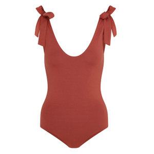 Thea Terracotta Onepiece Bamboo Swimsuit (L)