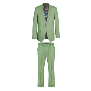 Hugo Linen Single Breasted Suit - Green (L)
