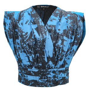 Cross-Heart Crop Top In Cotton - Blue (L)