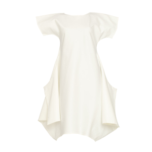 Many Angles Dress In White Cotton (L)